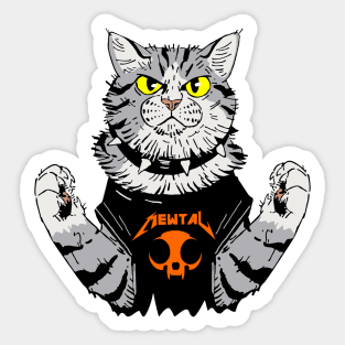 Heavy metal cat Sticker